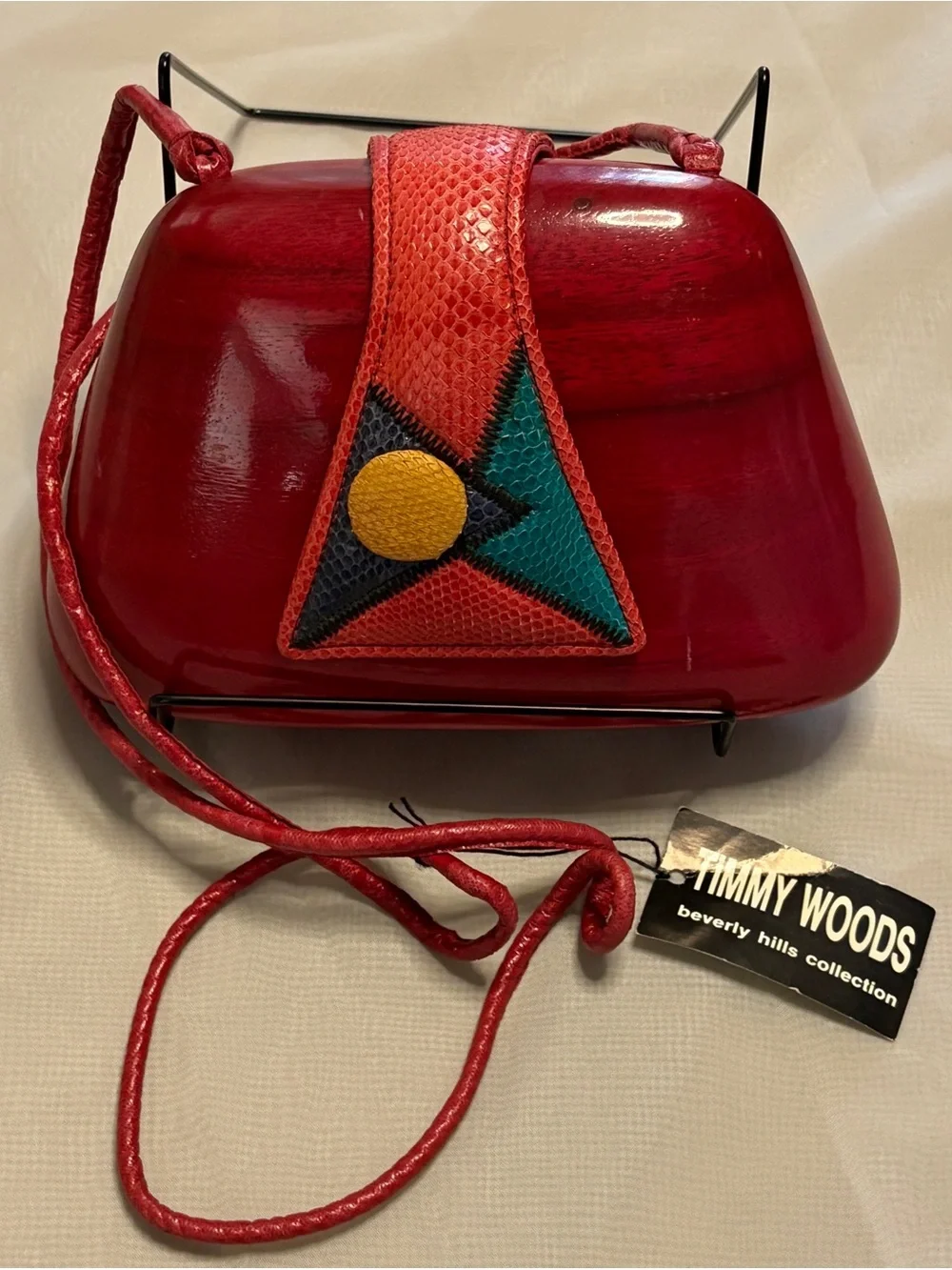 Timmy Woods Beverly Hills Collection – Handcrafted Monkey Pod Wood Handbag (NWT)
